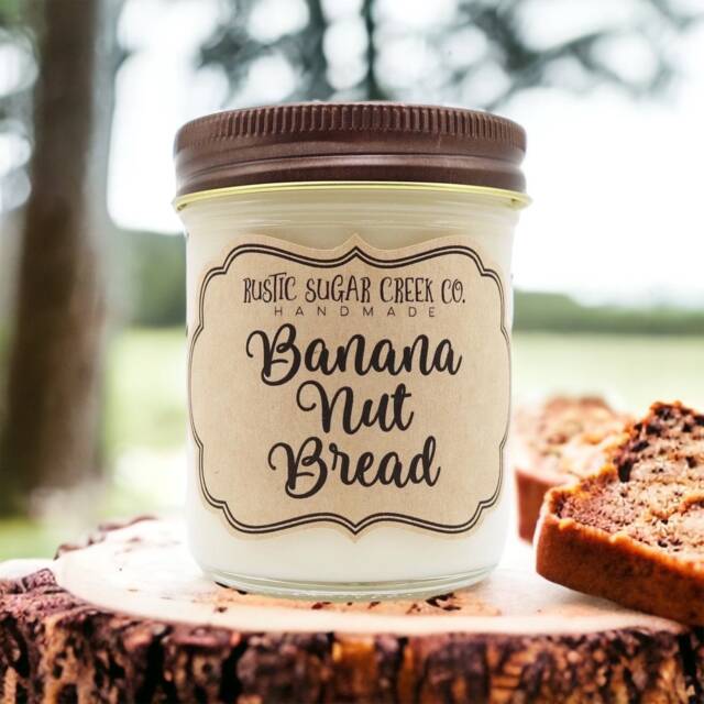 Banana Nut Bread Scented Soy Wax Candle Handmade Clean Burning 3-Sizes With Gift Box - image 1