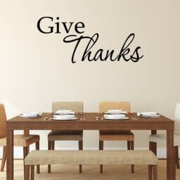 Give Thanks Decal Wall Art Quote Inspirational Decals Family Faith Words Grace Vwaq - thumbnail 1