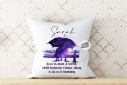 Personalised Couples Bench Cushion, Anniversary Keepsake - 40x40cm - thumbnail 1