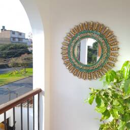 Eye 78 cm Turquoise Interior Decoration - Wall Mirror Home Decoration- Decorative Mirrors - thumbnail 4