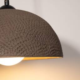Handmade Wabi Sabi Stoneware Pendant Light Brown Textured Ceramic Chandelier - thumbnail 3