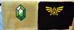 Legend Of Zelda Hyrule Hyruian Family Royal Crest Bird Emblem Rupee Green Red Blue Embroidered Hand Towel - thumbnail 1