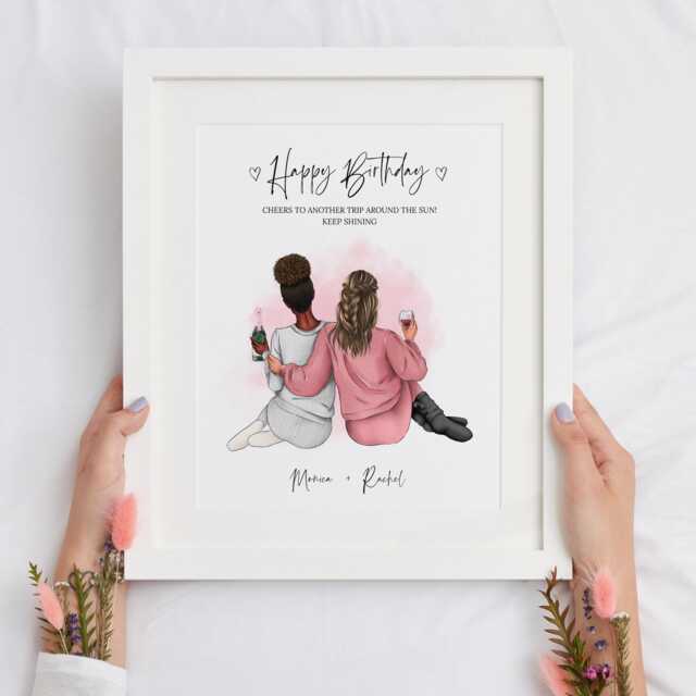Personalised Galentine's Gift For Best Friend - Friendship Birthday Print, Cp - image 1