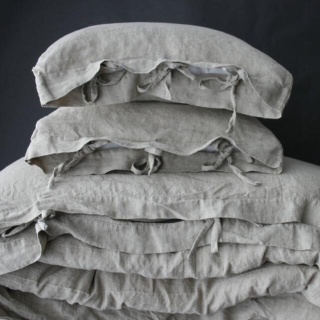 Linen Duvet Cover Set Of Duvet Cover & Pillowcases With Ties. Natural French Pure Linen Bedding Set - image 1