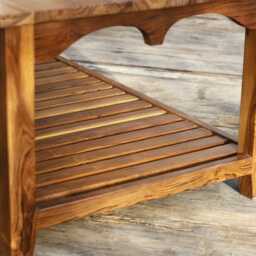 Rustic Sofa Center Table With Arch Design, Reclaimed Teak Wood Coffee - thumbnail 4