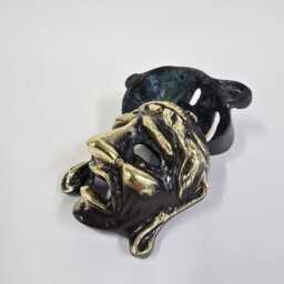 Ancient Greek Bronze Mask, Handmade Home Decor - thumbnail 3