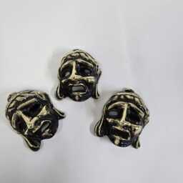 Ancient Greek Bronze Mask, Handmade Home Decor - thumbnail 4