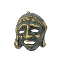 Ancient Greek Bronze Mask, Handmade Theatre Decor, Mythology Wall Sculpture, Classical Art Gift, Antique Style Home Accent