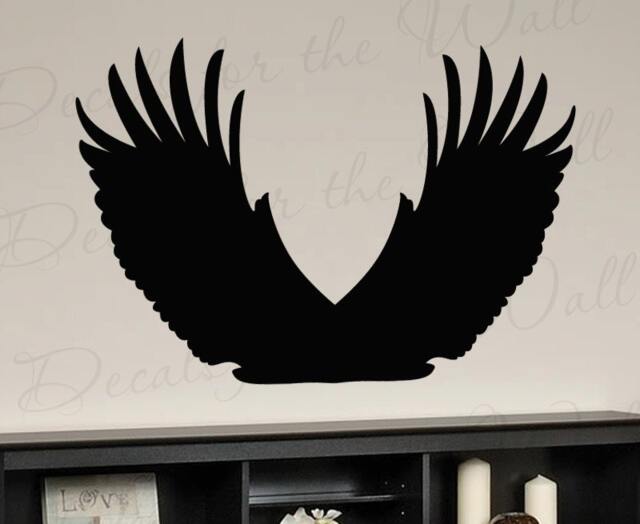 Wings Wall Graphic Decal Vinyl Feathers Bird Eagle Sticker Art Decor Large Decoration Sign Mural G51 - image 1