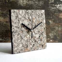 Limited Edition Mantel Clock Handmade From Recycled Paper, Small Standing Imitating Natural Stone, Modern Industrial Style Home Decor - thumbnail 2