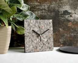 Limited Edition Mantel Clock Handmade From Recycled Paper, Small Standing Imitating Natural Stone, Modern Industrial Style Home Decor - thumbnail 1