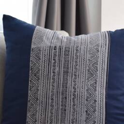 "Indigo Batik Throw Pillow Cover - Hmong Hill Tribe Cotton, 20""x20" - thumbnail 2