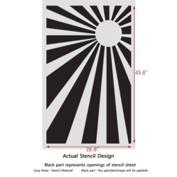 Sun Ray Wall Large Stencil - Reusable Diy Decor Craft Stencils - thumbnail 2