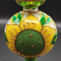 Hand Blown Glass Christmas Tree Topper Green Sparkling Ornament, Made in Poland - thumbnail 3