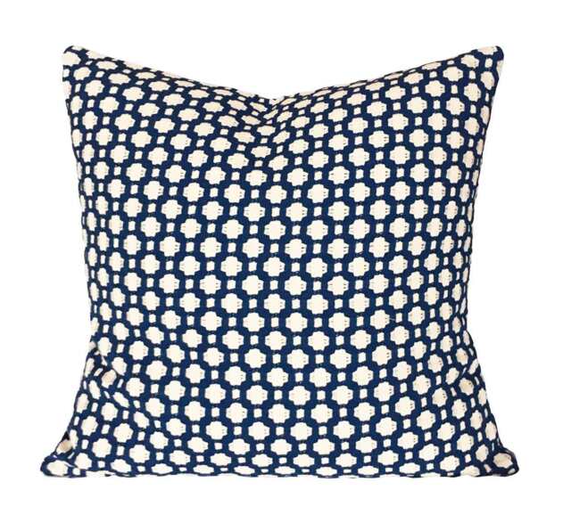 Schumacher Betwixt Indigo Pillow Cover Modern Geometric Accent - image 1
