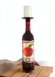 Apple Wine Bottle Pillar Candle Holder, Decorative Paper
