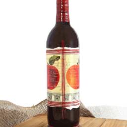 Apple Wine Bottle Pillar Candle Holder, Decorative Paper - thumbnail 2
