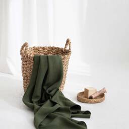 Pure Linen Beach Towel, Green Sarong, Picnic Blanket - thumbnail 2