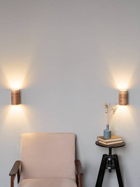 Wood Wall Sconce Set Rustic Modern Light Fixture Pair - image 1
