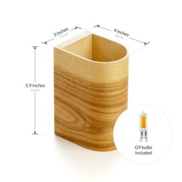 Wood Wall Sconce Set Rustic Modern Light Fixture Pair - thumbnail 3