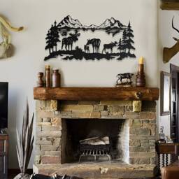 Nature Wall Art, Metal Deer Family Art For Home & Garden, Wildlife Lover Gift, Indoor/Outdoor Decor, Rustic Sign - thumbnail 2