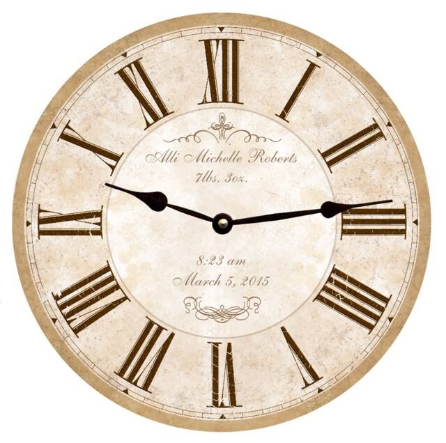 Baby Name Clock - Personalized Newborn Gift With Birth Details - image 1