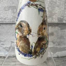 Rabbit Vase Bunny, Hare, Easter Vase, Spring, Flowers, Decouoged, Animal - thumbnail 2