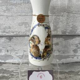 Rabbit Vase Bunny, Hare, Easter Vase, Spring, Flowers, Decouoged, Animal - thumbnail 3