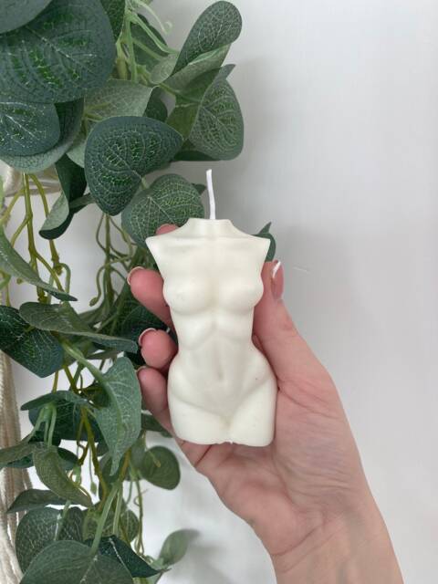 Hand Poured Soy Wax Female Torso Candle Lady Arch - image 1