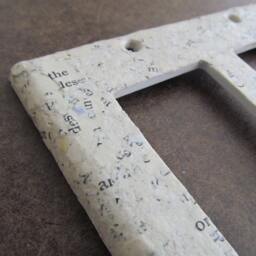 Handmade Paper From Old Books Light Switch Plates, On Recycled Plate, Wall Art Decor-Recycled Paper - thumbnail 3