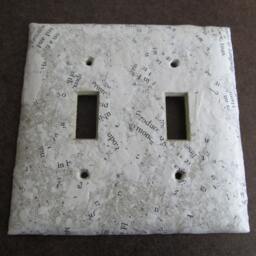 Handmade Paper From Old Books Light Switch Plates, On Recycled Plate, Wall Art Decor-Recycled Paper - thumbnail 1