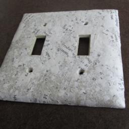 Handmade Paper From Old Books Light Switch Plates, On Recycled Plate, Wall Art Decor-Recycled Paper - thumbnail 4