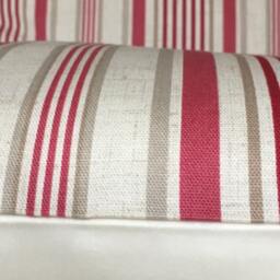 Clarke & Striped Cushion Covers Raspberry Taupe Beige - Set Of 2 - thumbnail 3