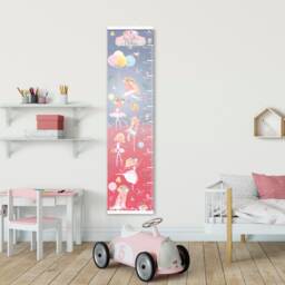 Personalised Height/ Growth Chart - Ballerina Princess Beautiful Nursery & Bedroom Wall Decor Printed On A Luxury Fabric -Ideal Keepsake - thumbnail 3