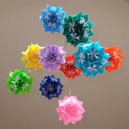 Baby Mobile Rainbow Starburst Paper Flower Balls Decoration - thumbnail 1