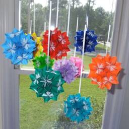 Baby Mobile Rainbow Starburst Paper Flower Balls Decoration - thumbnail 3
