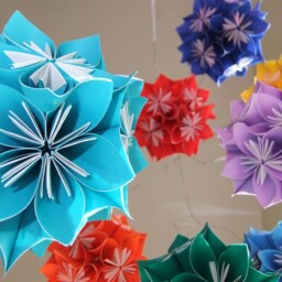 Baby Mobile Rainbow Starburst Paper Flower Balls Decoration - thumbnail 2