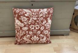 Handmade Game Bird Linen Copper Burnt Orange Country Animals Throw Pillow Sham Cushion Cover - thumbnail 1