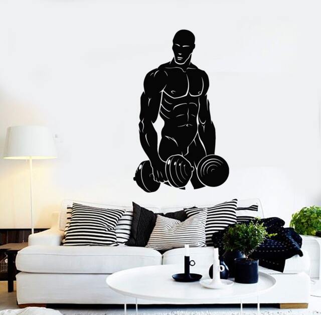 Bodybuilder Wall Decal Art Mural Bodybuilding Sport Fitness Studio Decor Home Workout Space Sticker 2368Di - image 1