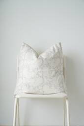 "Indian Block Print Pillow Cover Natural Dyed Batik, Boho Farmhouse Decor - 20"" X 20" - thumbnail 1