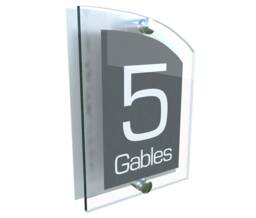 Acrylic & Aluminium Personalised Wall Plaque House Number - Arca5-8Wa-S-C - thumbnail 1