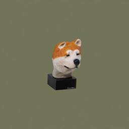 Akita Inu, Dog Marble Statue, Painted, Limited Edition, Make Your Own Artdog - thumbnail 3