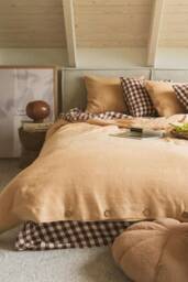 Linen Duvet Cover Mustard. Bedding in French Linen King - thumbnail 1