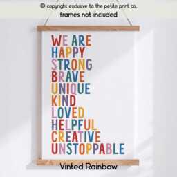 We Are Affirmation Wall Art Print -- Kids Positive Quote Poster, Rainbow Nursery Decor, Motivational Print, Classroom Unframed - thumbnail 2