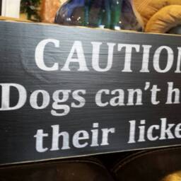 Caution Dogs Can't Hold Their Licker Wood Sign Wall Hanging Rustic Pet Decor Dog Humor Lover Gift Drinking Funny Quote - thumbnail 3