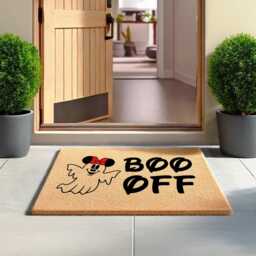 Boo Off Doormat - Funny Halloween Welcome Mat, Spooky Front Door Decor, Sassy Ghost Rug, Gift, Creepy Cute Entryway Mat - thumbnail 1