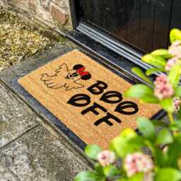 Boo Off Doormat - Funny Halloween Welcome Mat, Spooky Front Door Decor, Sassy Ghost Rug, Gift, Creepy Cute Entryway Mat - thumbnail 2