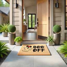 Boo Off Doormat - Funny Halloween Welcome Mat, Spooky Front Door Decor, Sassy Ghost Rug, Gift, Creepy Cute Entryway Mat - thumbnail 3