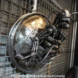 Recycled Metal Monster Lamp - thumbnail 3
