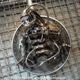 Recycled Metal Monster Lamp - thumbnail 2